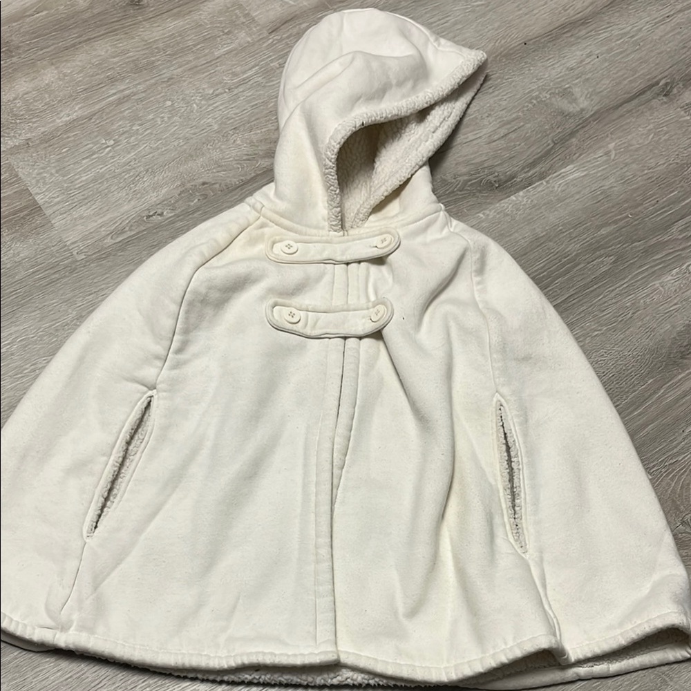 Lands' End White Hooded Kids Cape